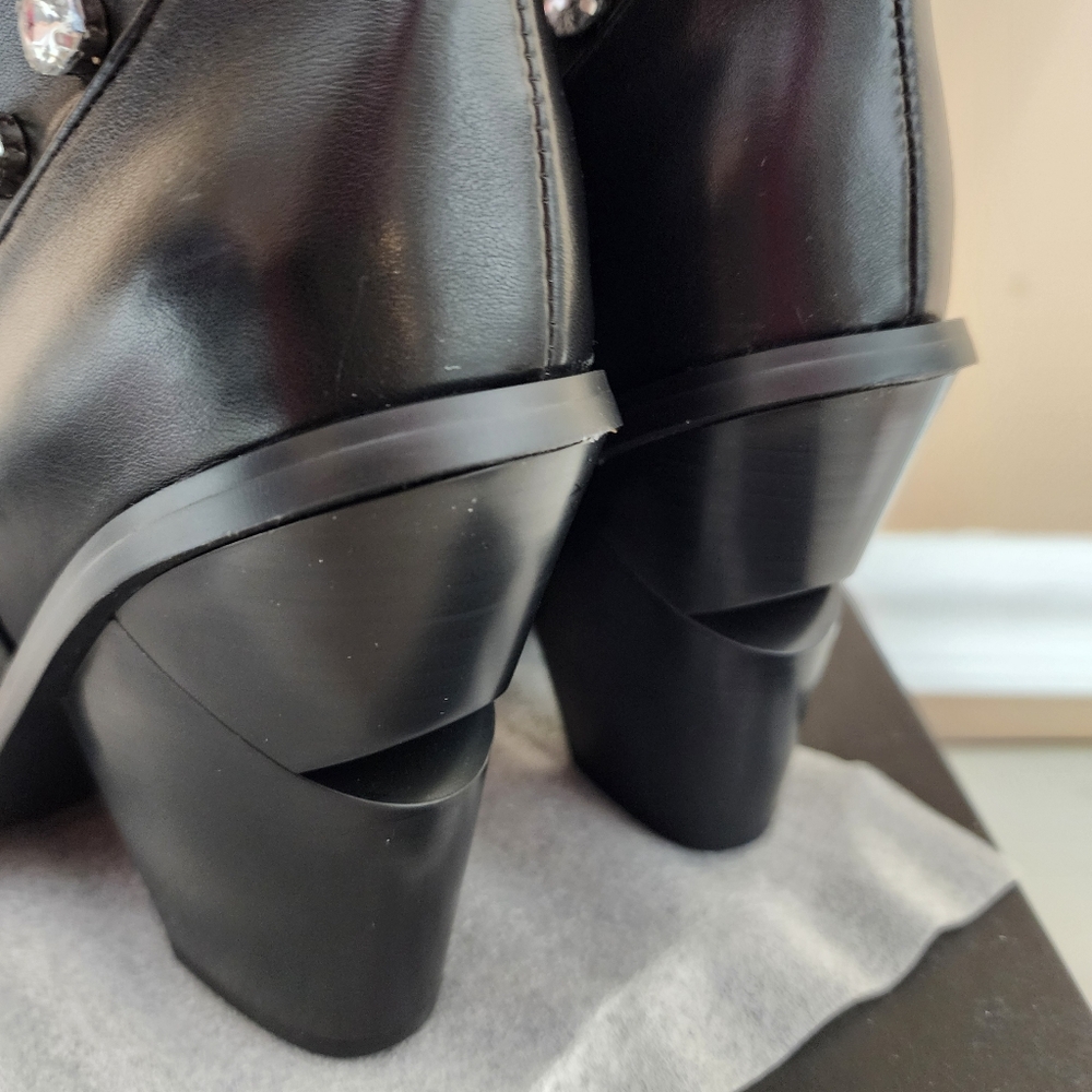 AZALEA WANG Upbeat Black Jeweled Rhinestone Tall Western Cowboy Boots 7-11 NWT - Picture 11 of 14
